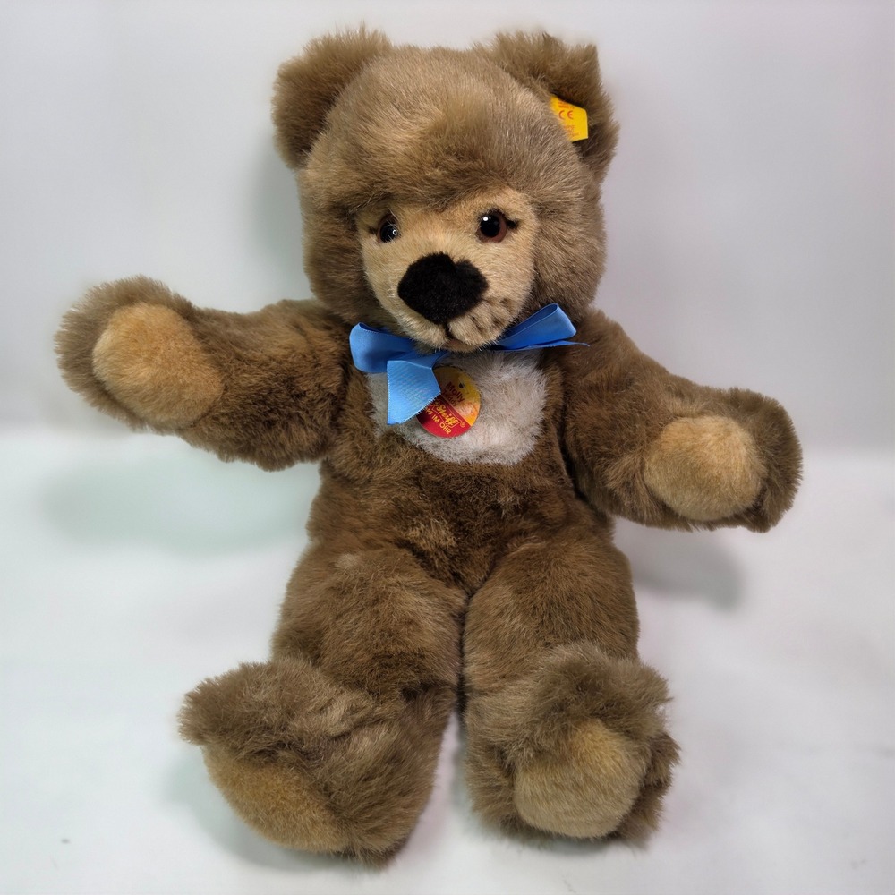 Vintage 1993 Steiff Molly Teddy Bear 021251 Plush Woven Fur Yellow Tag Bear